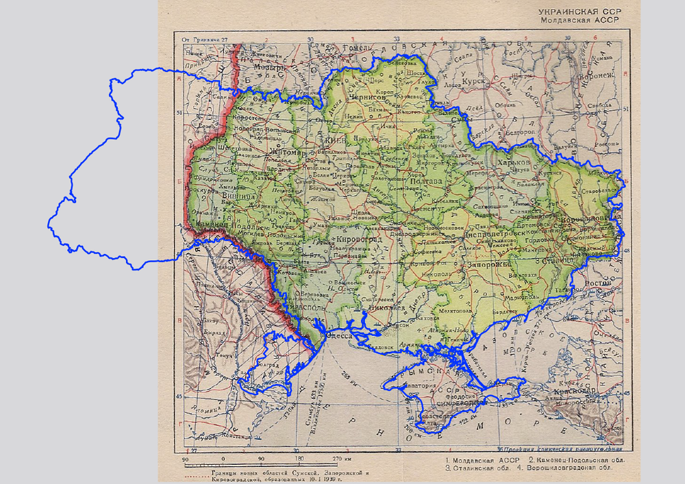 карта УССР