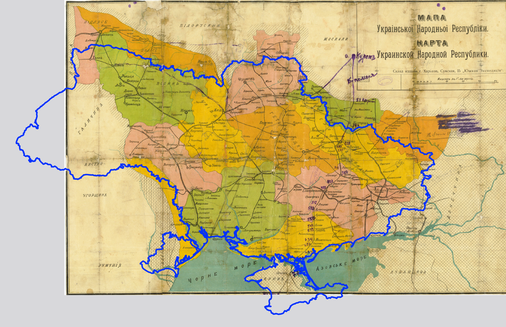 Карта УНР 1918 года 