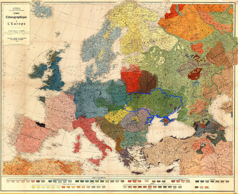 Этнографическая карта Европы 1918