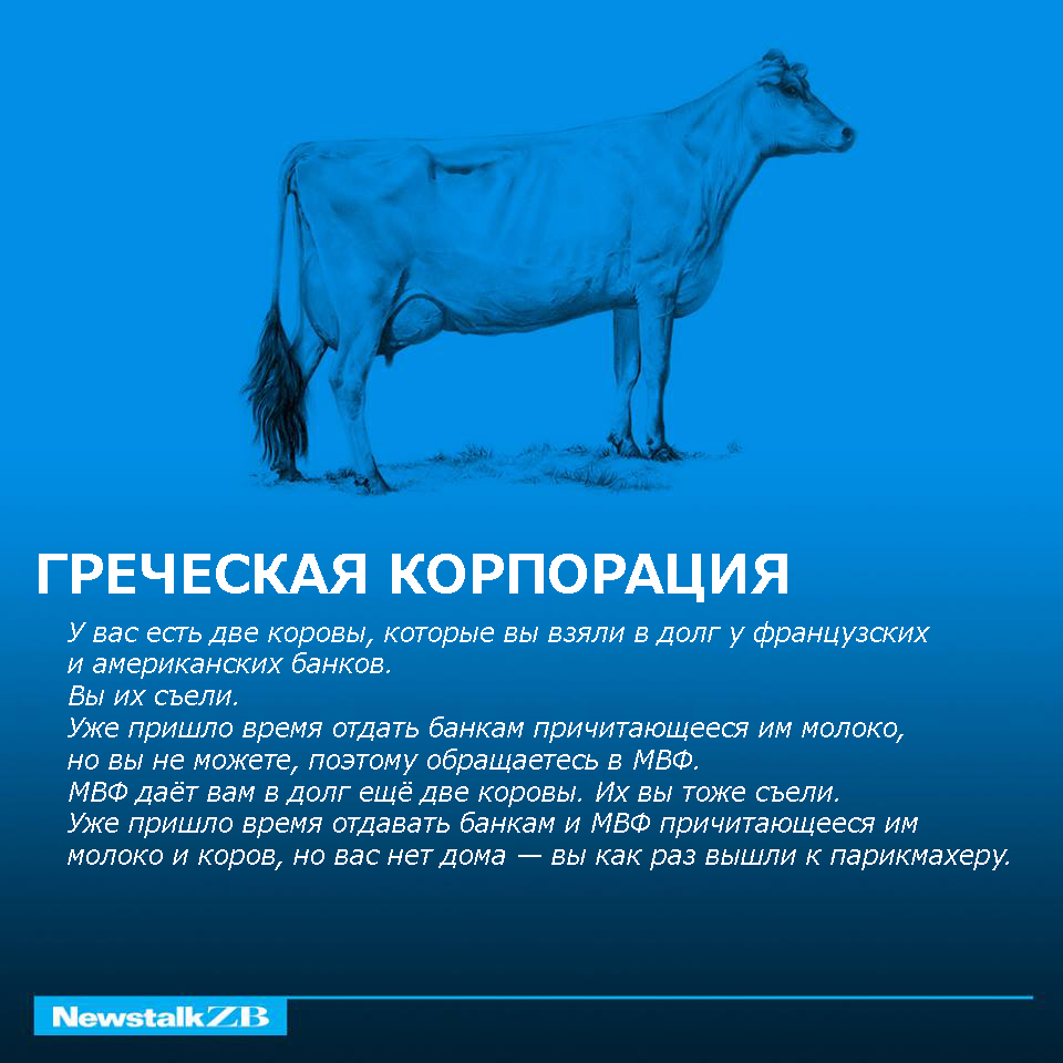 У вас есть две коровы греческая корпорация 