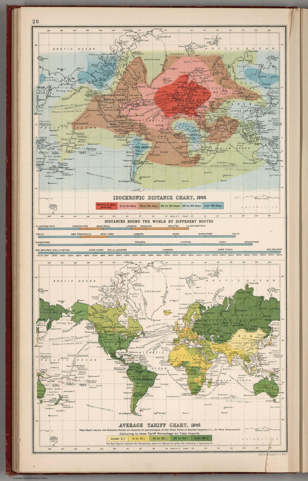 карта расстояний 1906 год 