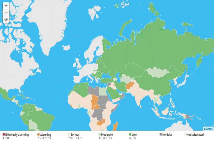 Страны, которым грозит голод 