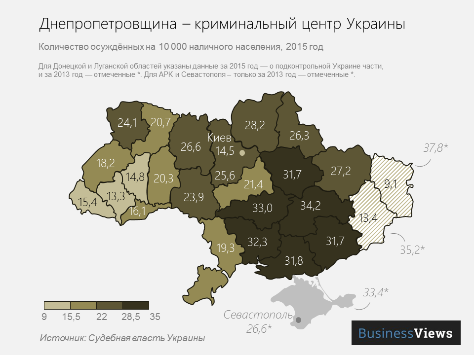 количество осужденных в Украине 
