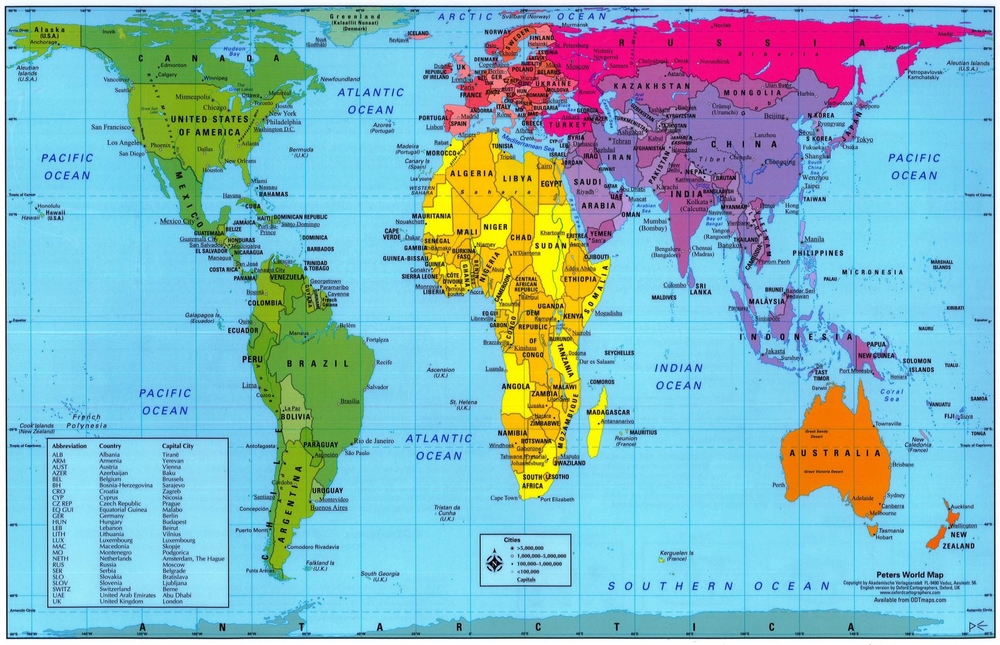 Неискаженная карта мира