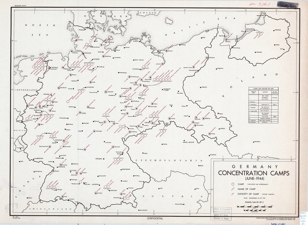 карта немецких конлагерей 