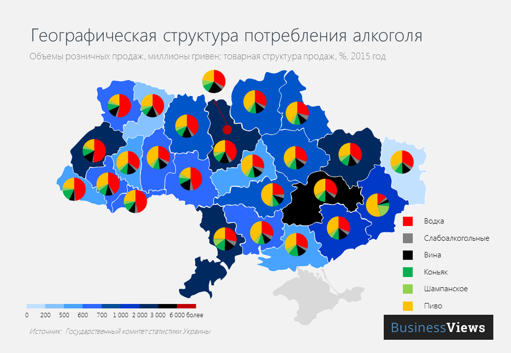 Географическая структура потребления алкоголя в Украине