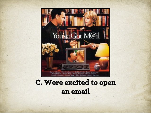 когда вы радовались электронной почте?