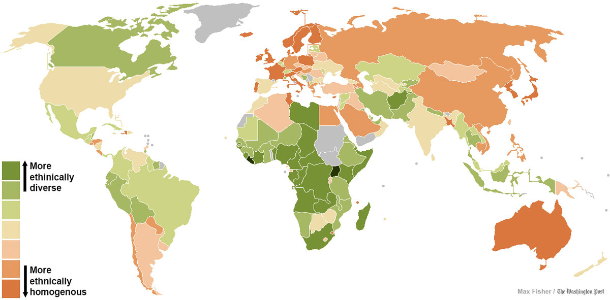 Карта этнического разнообразия