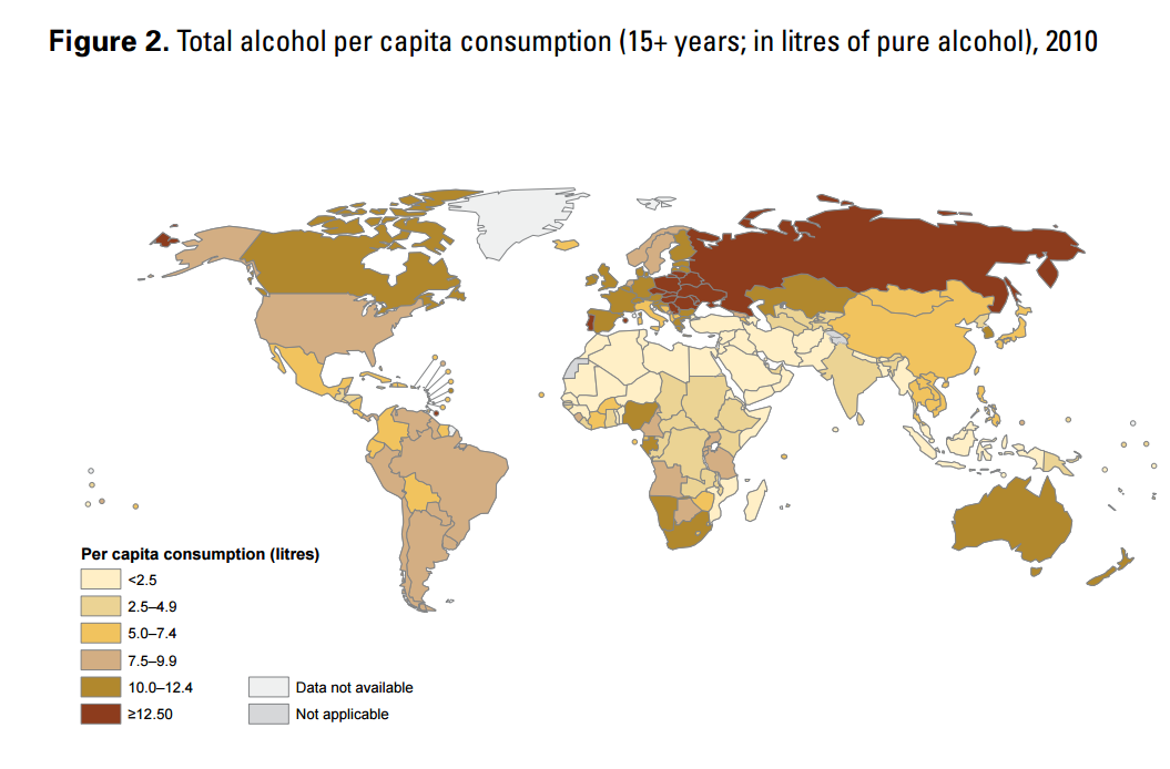 потребление алкоголя на душу населения