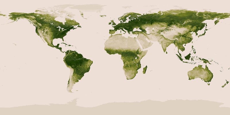 Карта растительности планеты