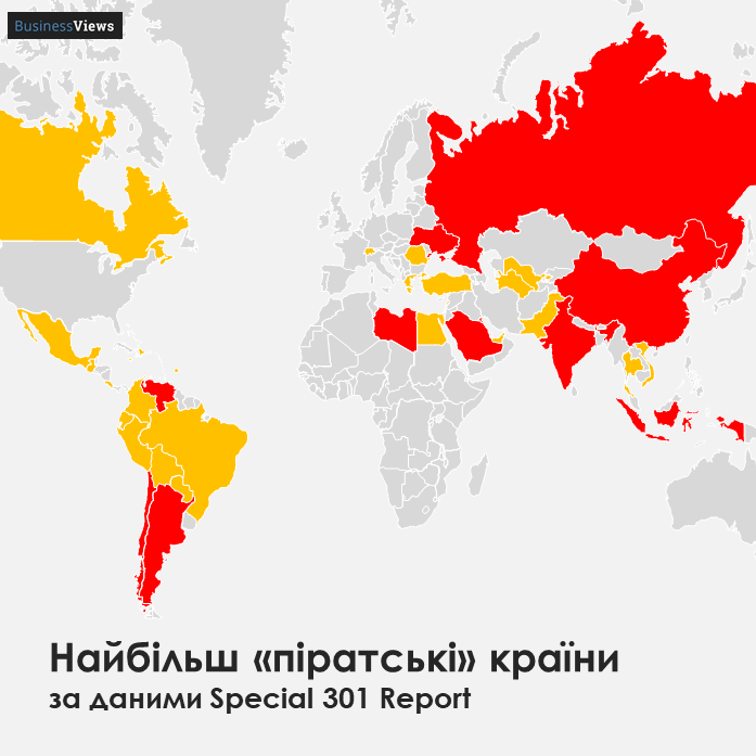 карта порушників авторських прав у світі