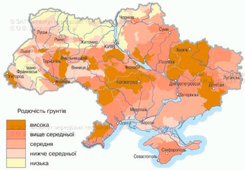 Карта дня: украинский чернозем