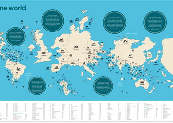 Неожиданная карта, которая показывает количество сайтов в каждой стране