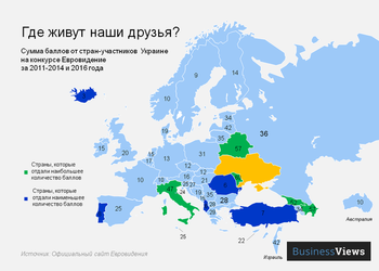 Где живут друзья Украины? Результаты Евровидения за 5 лет