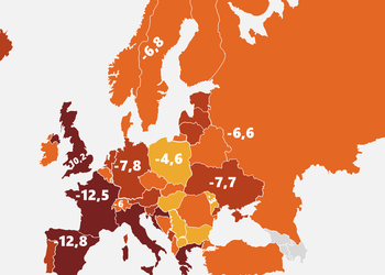 Карта: как сильно упадут экономики европейских стран из-за эпидемии