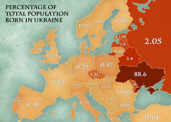 Карта дня: в какие европейские страны эмигрируют украинцы